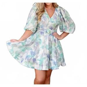 NEW LUCY PARIS alexis belted dress in multi